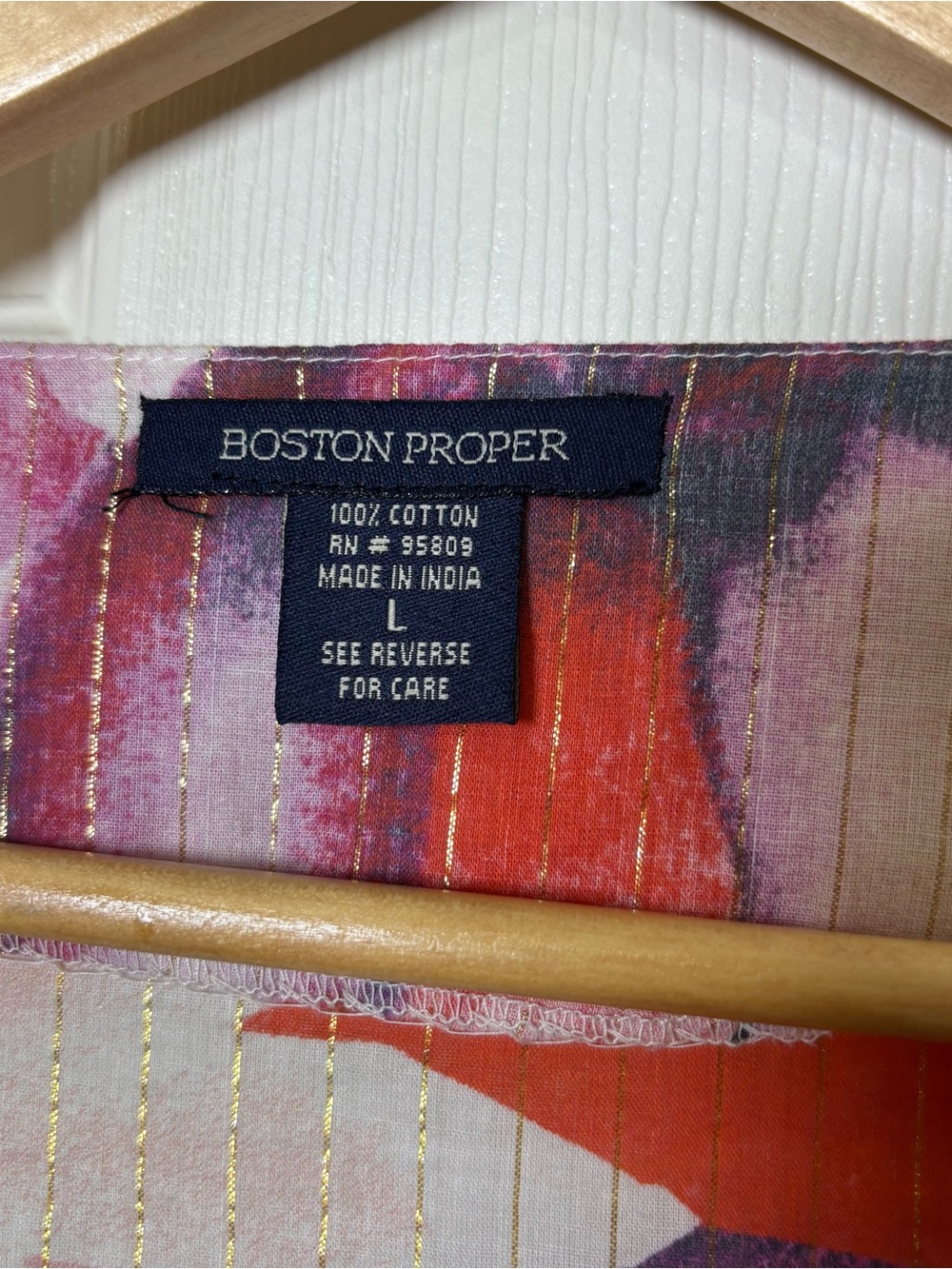 Boston Proper Blouse Top Women Large Beaded Floral Tunic SemiSheer Gypsy Boho - Picture 3 of 9